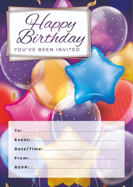 Happy Birthday Purple Balloons